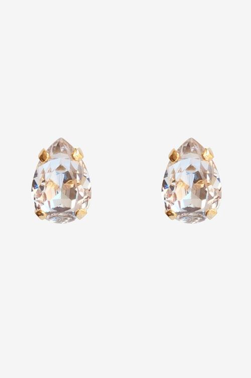 Petite Drop Stud Earring - Crystal