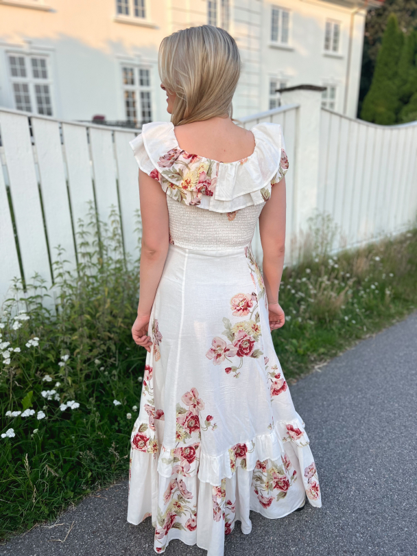 Linen Flounce Dress - Rosette - Image 4
