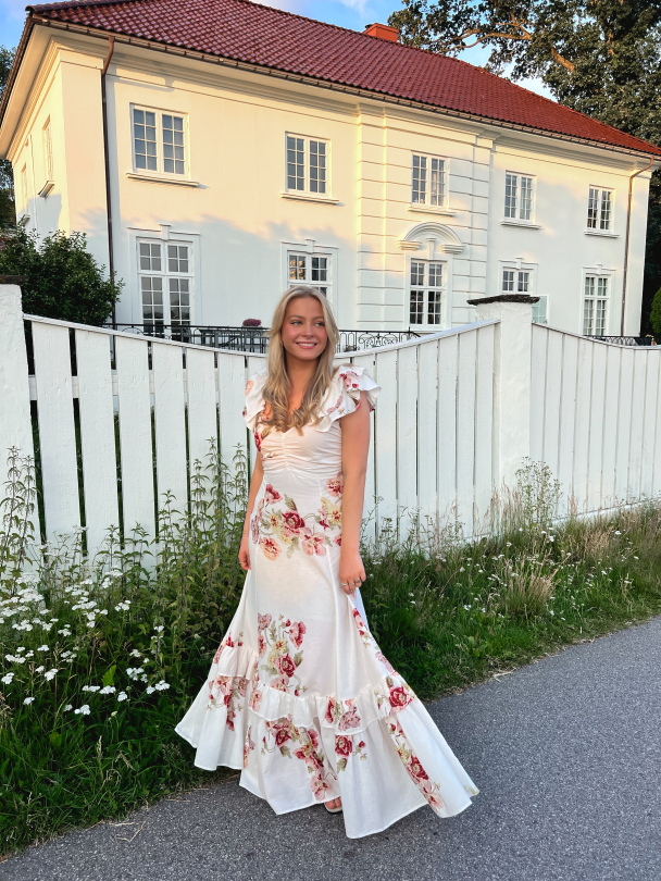 Linen Flounce Dress - Rosette - Image 6
