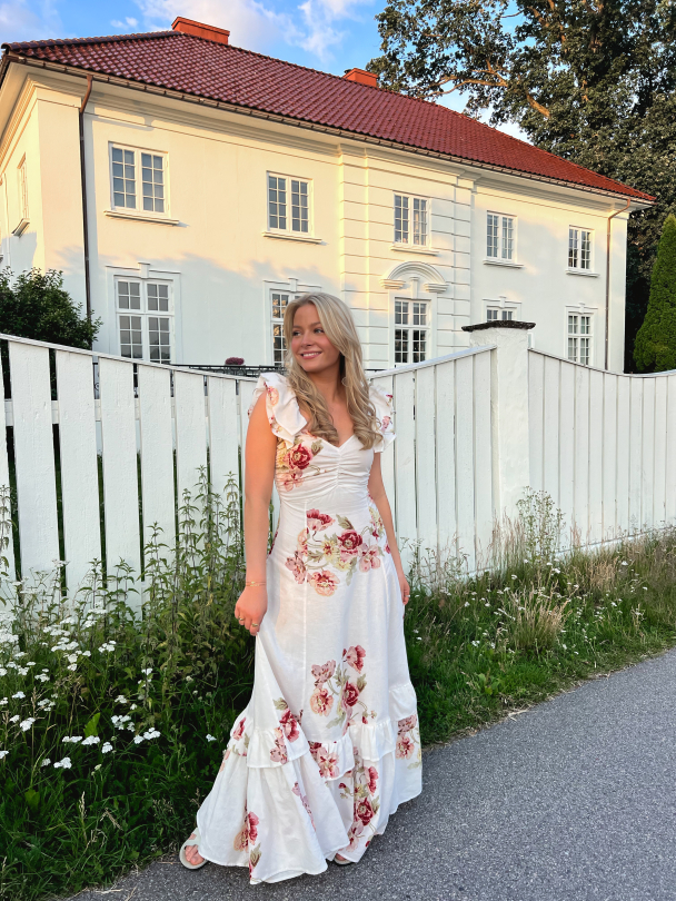Linen Flounce Dress - Rosette - Image 7