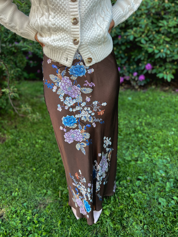 Satin Maxi Skirt - Marigold - Image 1