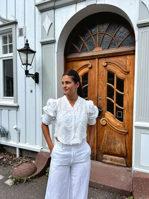 Linen Embroidery Jacket - White - Image 8