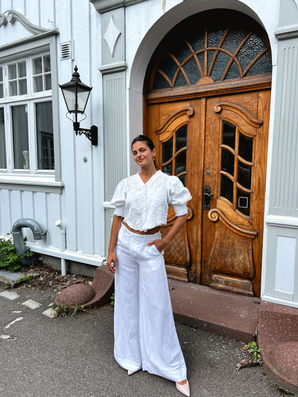 Linen Embroidery Jacket - White - Image 9