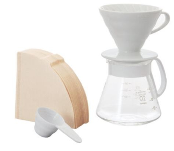 HARIO V60-02 BRYGGESETT I HVIT KERAMIK