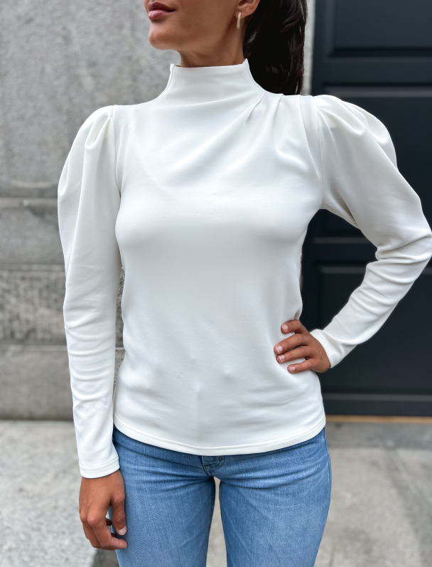 Fenja T-Neck Top - Snow White - Image 3