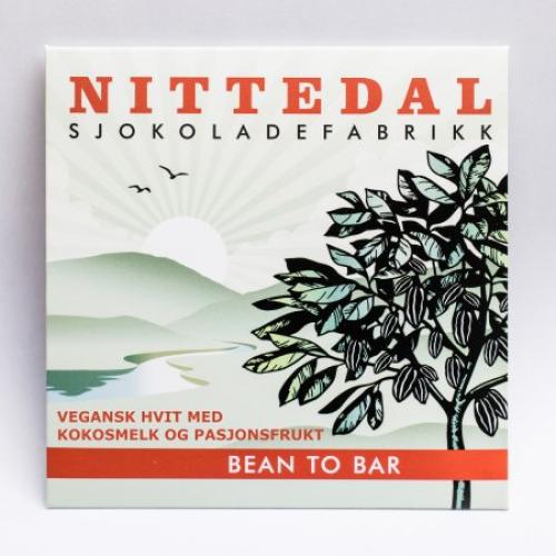 Nittedal, Vegansk, Hvit Sjokolade med Kokos&Pasjonsfrukt