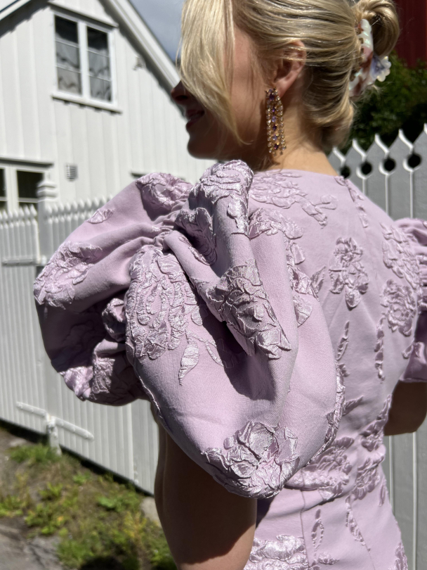 Jaquard Midi Dress - Lavender Frost  - Image 5