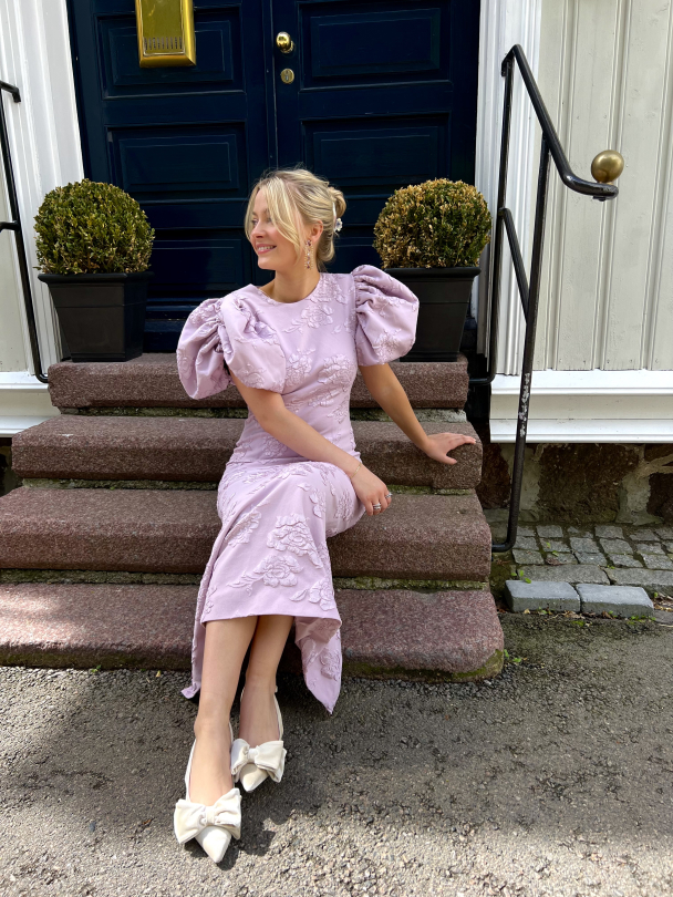 Jaquard Midi Dress - Lavender Frost  - Image 1