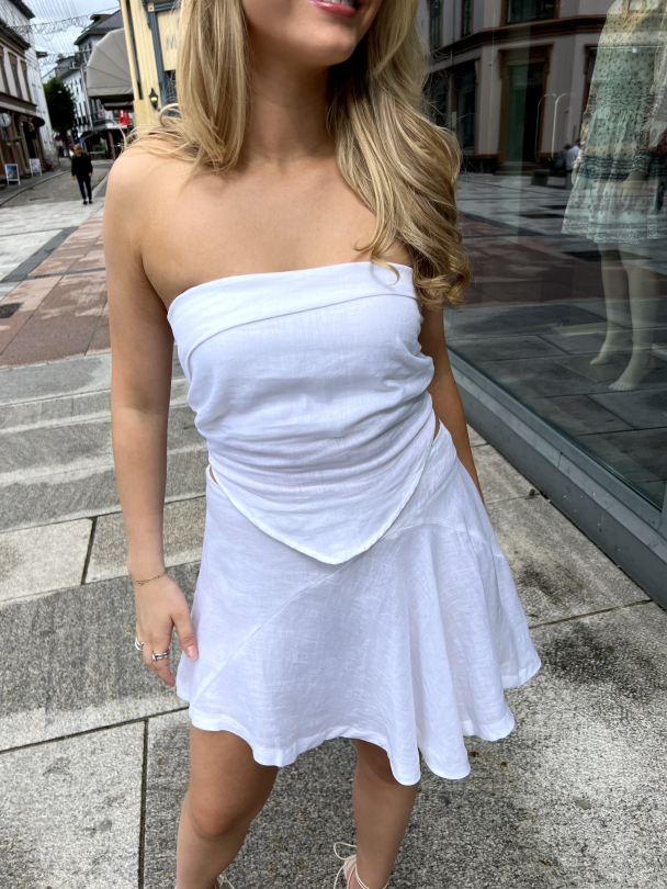 Antibes Asymmetrical Mini Skirt - White  - Image 3