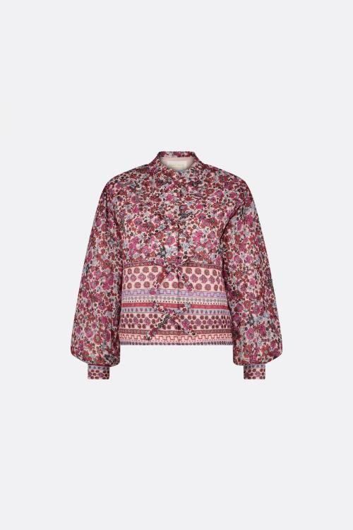 Patty Printed Jacket Cerise Red/Powder Plum  |  Patty Printed Jacket Cerise Red/Powder Plum fra Fabienne Chapot