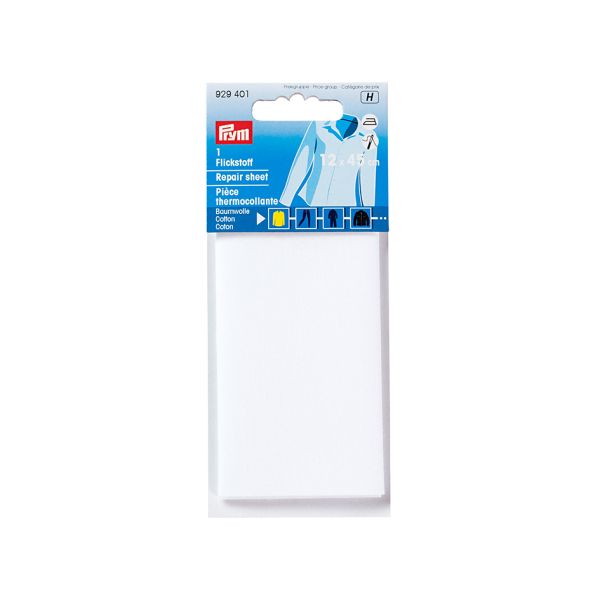 Prym Reparasjonsstoff Bomull – 12x45cm – Hvit