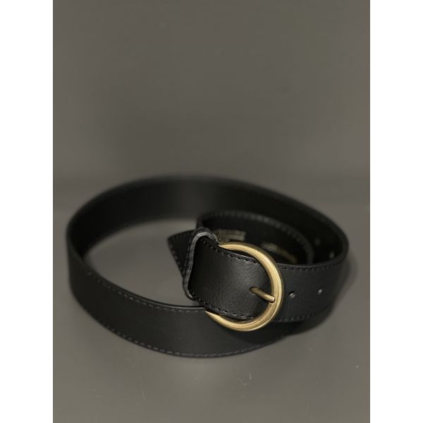 Black Smooth Leather Belt