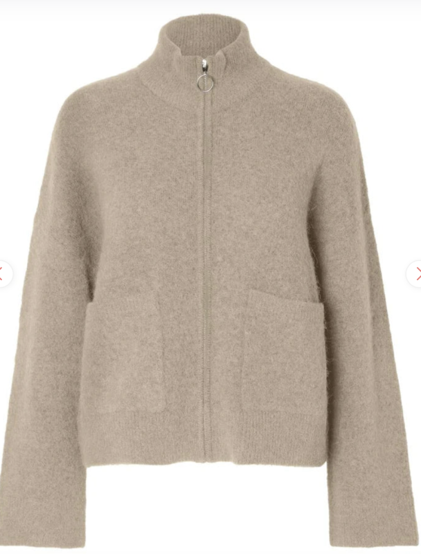 Sia Ras Knit Zipper Cardigan - Dove - Image 2