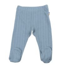 Leggings m/fot Ull/Silke - Støvet Blå