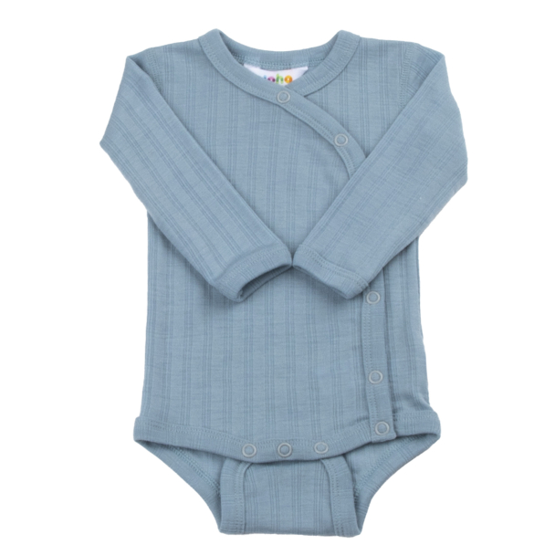 Joha | Omslagsbody ull/Silke - Støvet Blå