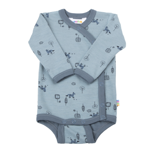 Omslagsbody Ull/Bomull Fox - Blå