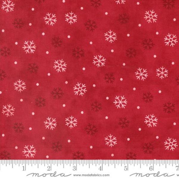 Woodland winter snowflakes red