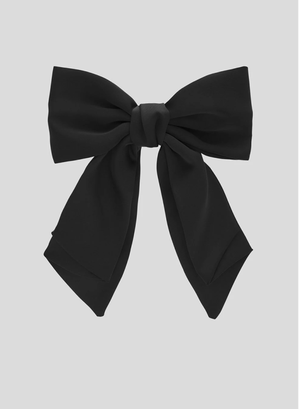 Bella Satin Bow Black - Image 2