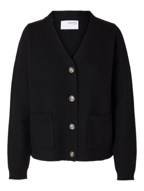 Ana Knit Wool Cardigan Blk