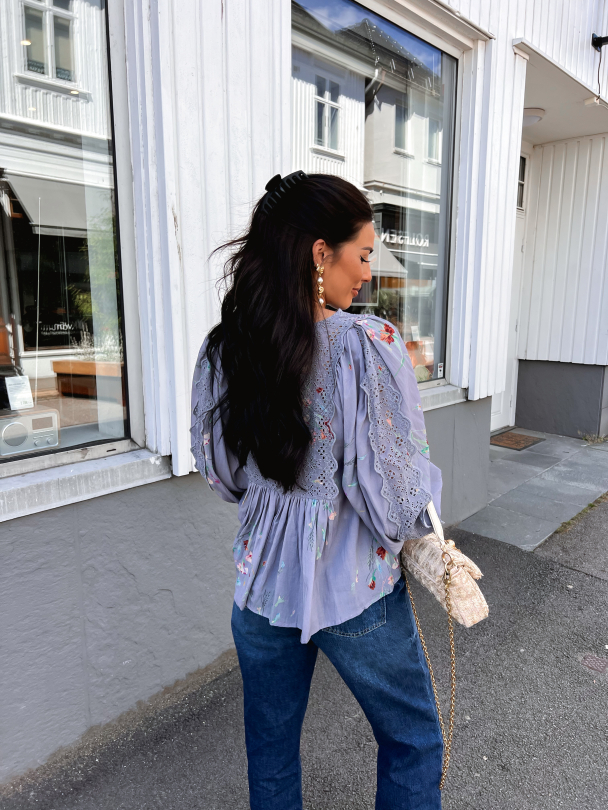 Cotton Slub Blouse - Cloudy Bloom - Image 6