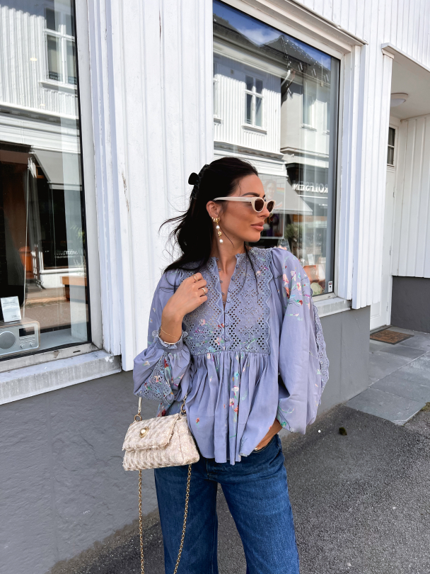 Cotton Slub Blouse - Cloudy Bloom - Image 8