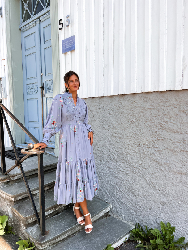Cotton Slub Midi Dress - Cloudy Bloom - Image 3