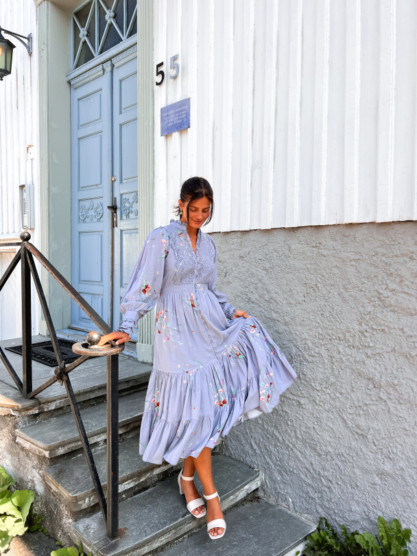Cotton Slub Midi Dress - Cloudy Bloom - Image 5