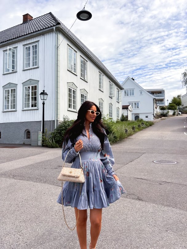 Cotton Slub Mini Dress - Cloudy Bloom - Image 3