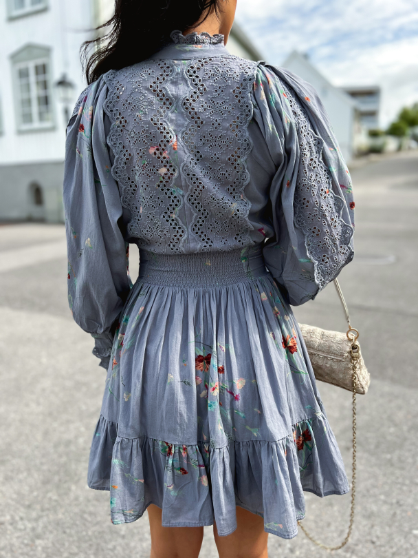 Cotton Slub Mini Dress - Cloudy Bloom - Image 8