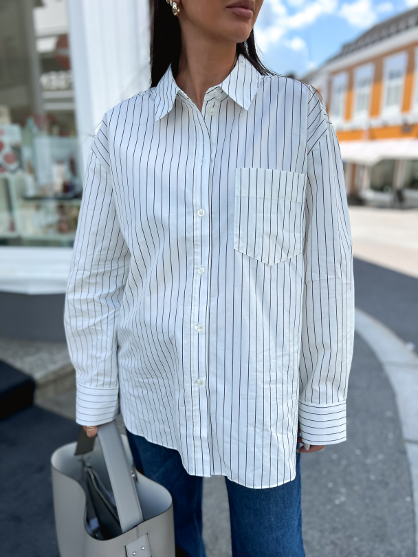 Noelle Shirt - White Pinstripe  - Image 6