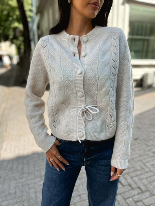 Vera Knit Belt Cardigan - Birch