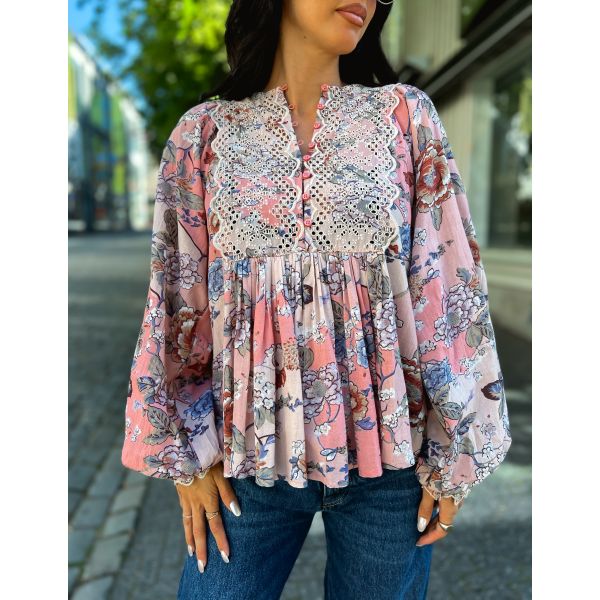 Cotton Slub Blouse - Botanical