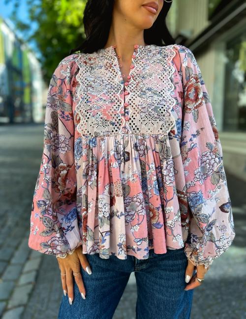 Cotton Slub Blouse - Botanical