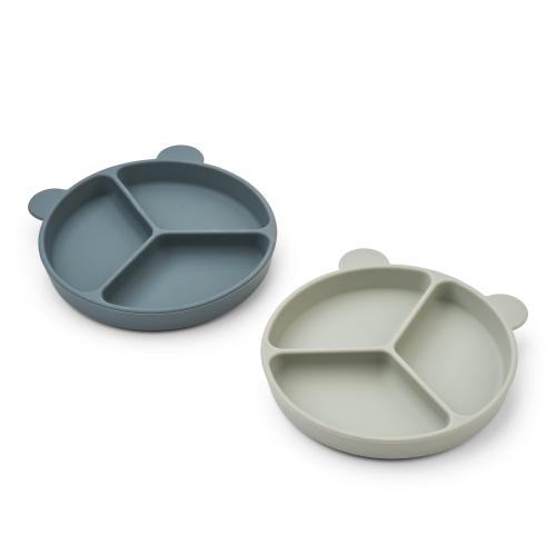 Liewood | Stacy Tallerken Sklisikker 2-pk - Whale Blue/Dove Blue