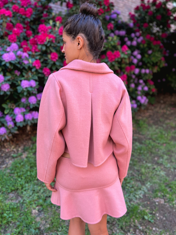 Tailored Cropped Jacket - Dusty Pink  - Image 2
