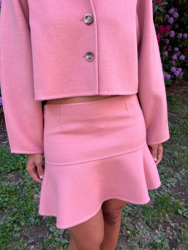 Tailored Flounce Skirt - Dusty Pink  - Image 1