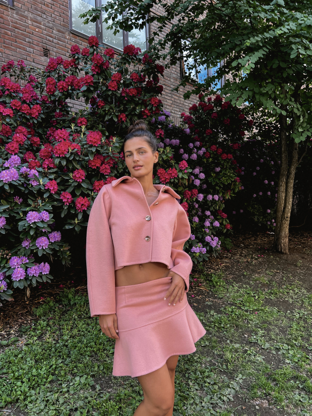 Tailored Cropped Jacket - Dusty Pink  - Image 4