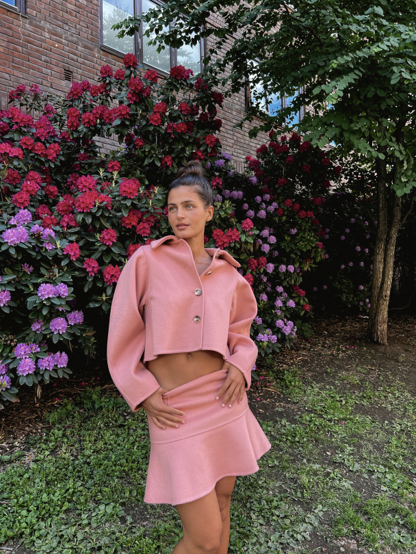 Tailored Cropped Jacket - Dusty Pink  - Image 5