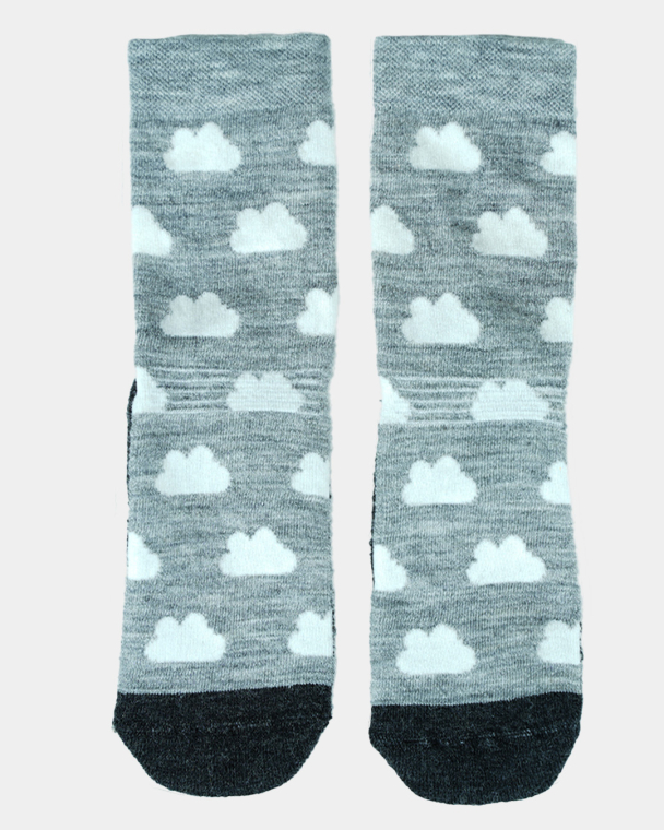 Ullsokk m/frottésåle - Grå Melert - Image 1