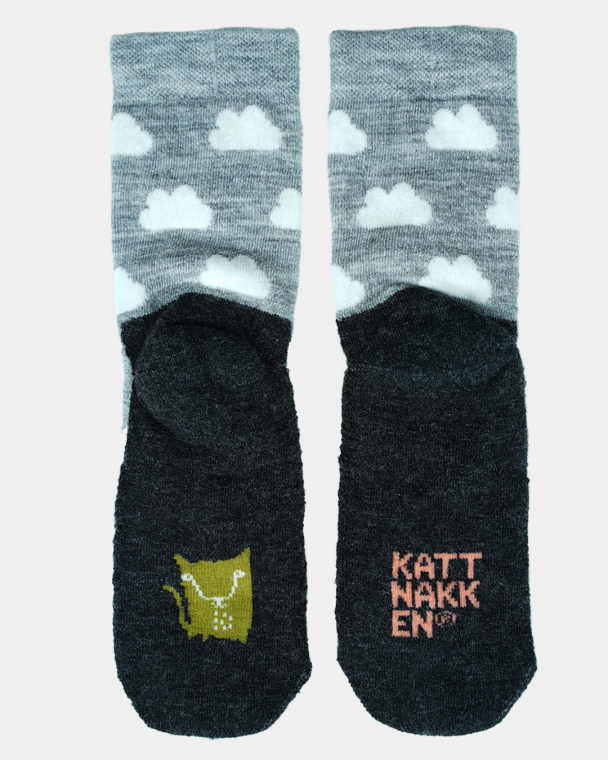Ullsokk m/frottésåle - Grå Melert - Image 4