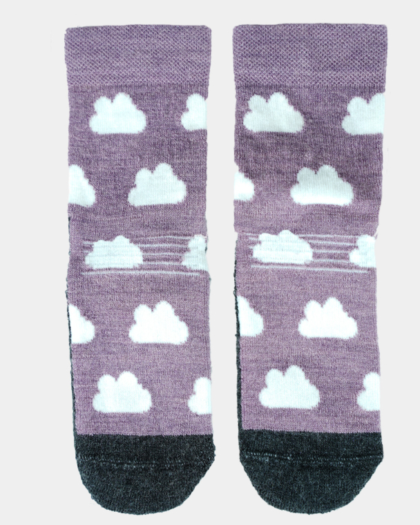 Kattnakken | Ullsokk m/frottésåle - Fiol - Image 1