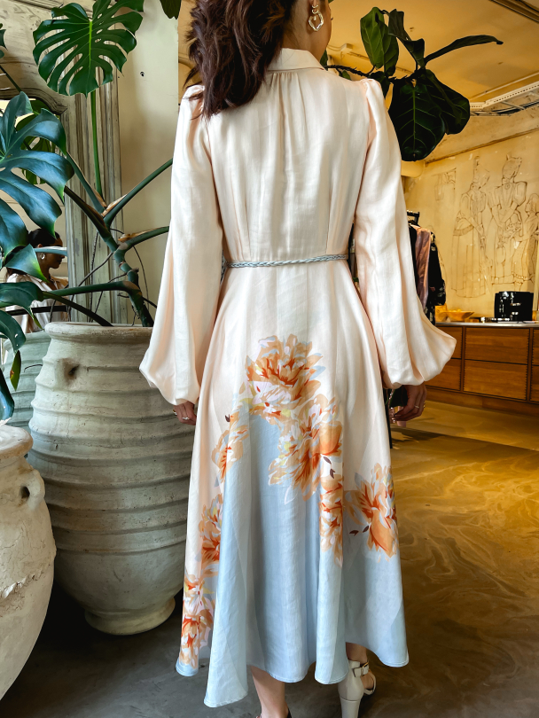 Striped Butted-Down Dress - Vintage Roses  - Image 2