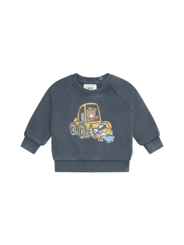 HUXBABY | Digger Hux Sweatshirt - Washed Navy - Image 1