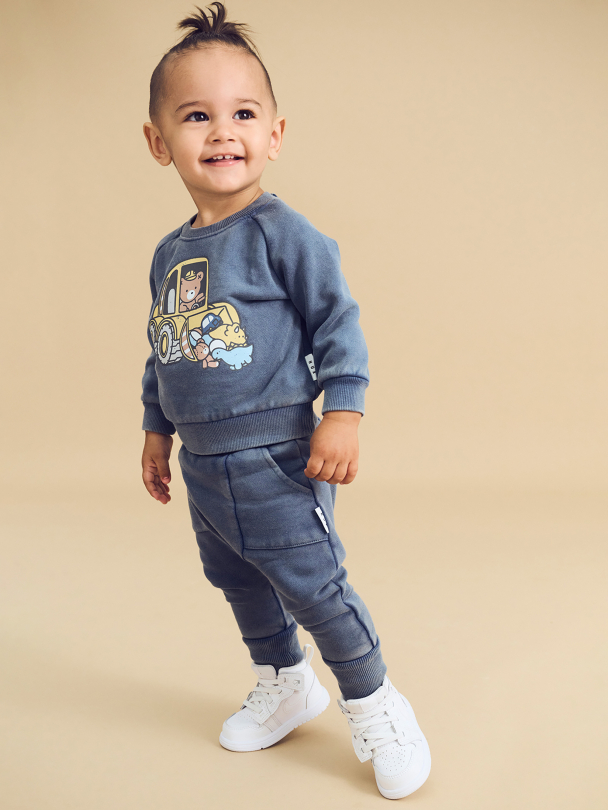 HUXBABY | Digger Hux Sweatshirt - Washed Navy - Image 3
