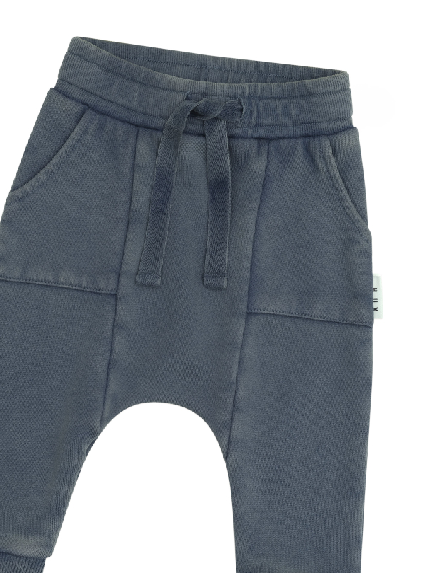 HUXBABY | Pocket Drop Crotch Pant - Washed Navy - Image 4