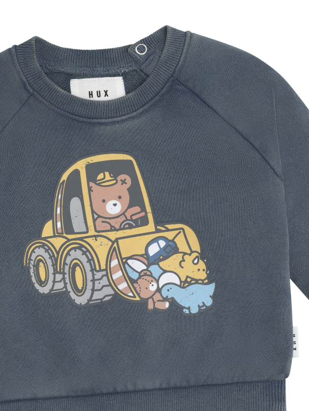 HUXBABY | Digger Hux Sweatshirt - Washed Navy - Image 4