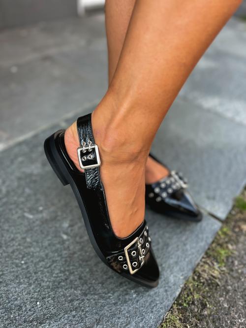 Saso Slingback - Black Patent