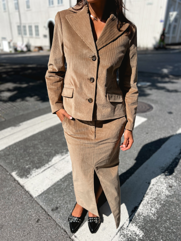 Corduroy Pencil Skirt - Olive  - Image 2