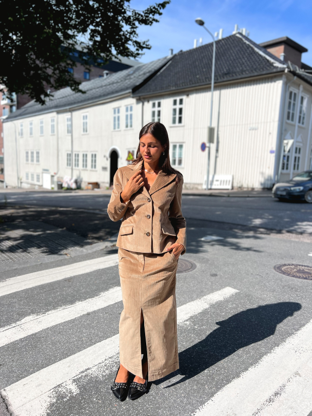 Corduroy Pencil Skirt - Olive  - Image 3