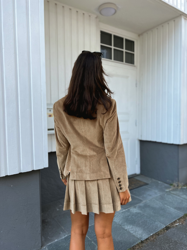 Corduroy Mini Skirt - Olive - Image 3